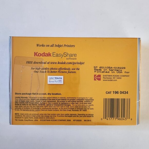 Kodak Premium Photo Paper 100 Sheets Glossy 4x6 Instant Dry Factory Sealed New - Picture 2 of 3